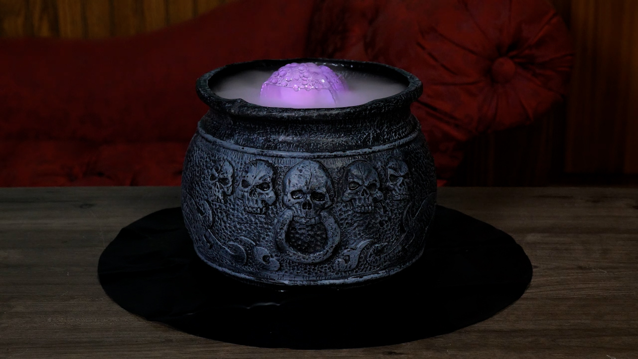 SNZ194552 7 Inch Misting Cauldron Halloween Decoration